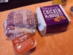 Mcdonald's hamburger and chicken nugget